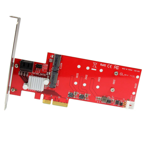 StarTech.com Tarjeta PCI Express Controladora de 2x SSD NGFF M.2 y 2x Puertos SATA III Tarjetas y adaptadores de interfa