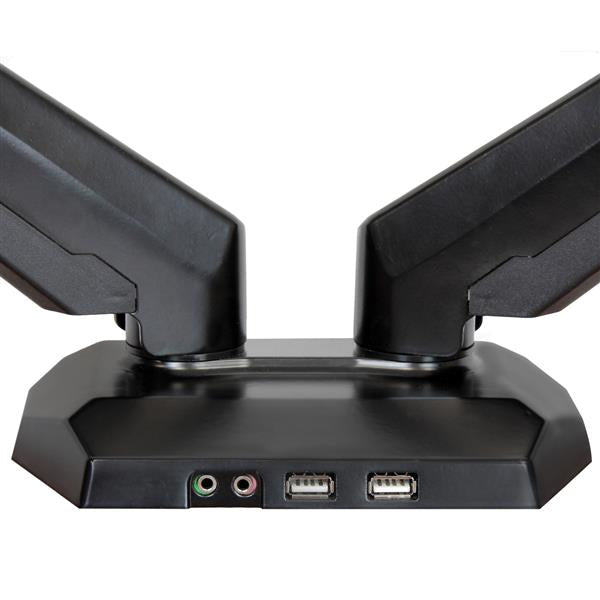 StarTech.com Base  para Dos Monitores con Hub USB de 2 Puertos y Pass-Through de Audio Monitor Negro
