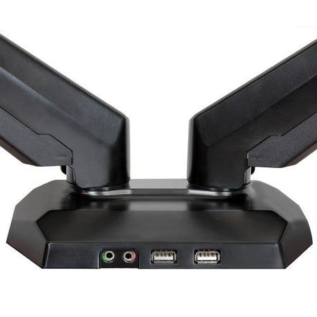 StarTech.com Base  para Dos Monitores con Hub USB de 2 Puertos y Pass-Through de Audio Monitor Negro