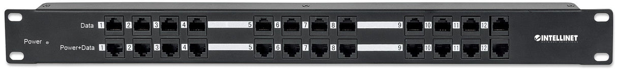 PANEL DE PARCHEO CAT 5E 12 PTOS 1U POE