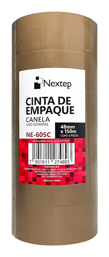 Nextep NE-605C cinta adhesiva 150 m Marrón 6 pieza(s)
