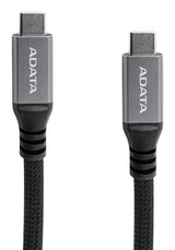 ADATA CABLE TIPO C A TIPO C 1M CUBIERTA DE NYLON, MAGNÉTIZADO 10GBPS 100W TRANNFIERE AUDIO Y VIDEO 4K UHD NEGRO