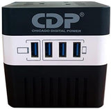 Regulador De Voltaje Cdp Ru-Avr 600Va/300W 4 Contactos 4 Puertos Usb FullOffice.com