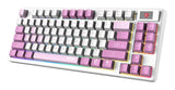 MSI FORGE GK600 TKL WIRELESS VIOLET teclado Juego USB + Bluetooth QWERTY Español Rosa, Violeta, Blanco, Inalámbrico, Interruptor mecánico, LED RGB