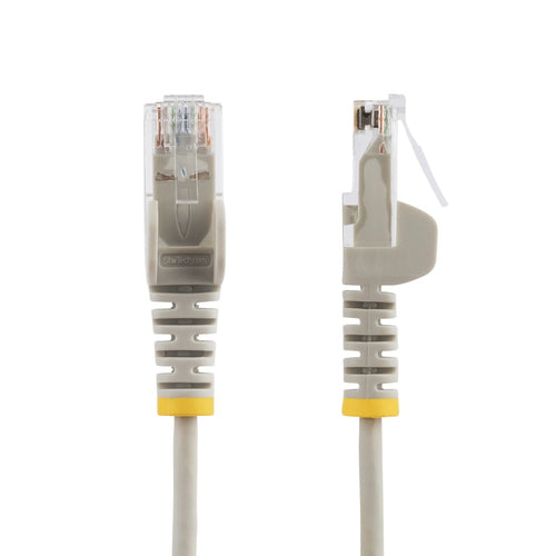 StarTech.com Cable de Red Ethernet CAT6 Delgado sin Enganches Gris de 7m - Cable RJ45 Snagless Slim 28AWG - Alambre de C
