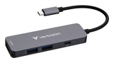 32155 - Verbatim 32155 hub de interfaz USB 3.2 Gen 1 (3.1 Gen 1) Type-C 5000 Mbit/s Gris