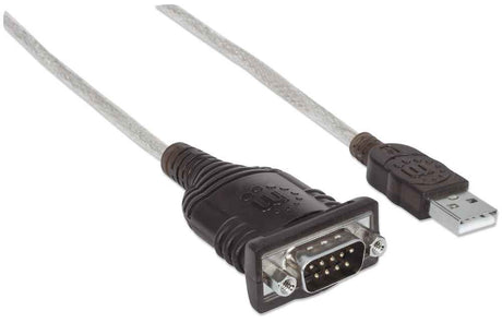 Manhattan Convertidor de USB a Puerto Serial Cable Negro 1,8 m USB Serial/COM/RS232/DB9