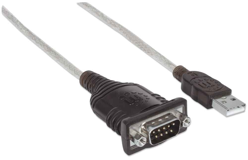 Manhattan Convertidor de USB a Puerto Serial Cable Negro 1,8 m USB Serial/COM/RS232/DB9