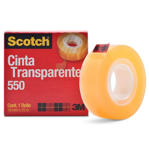 Cinta 3M 550 19X65 Transparente Adhesiva - 5501865 FullOffice.com