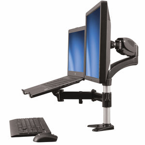 StarTech.com Brazo para un Monitor - Base para Ordenador Portátil con Ajuste de Altura de un Toque Monitor Negro