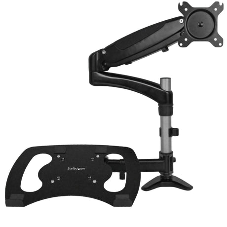 StarTech.com Brazo para un Monitor - Base para Ordenador Portátil con Ajuste de Altura de un Toque Monitor Negro
