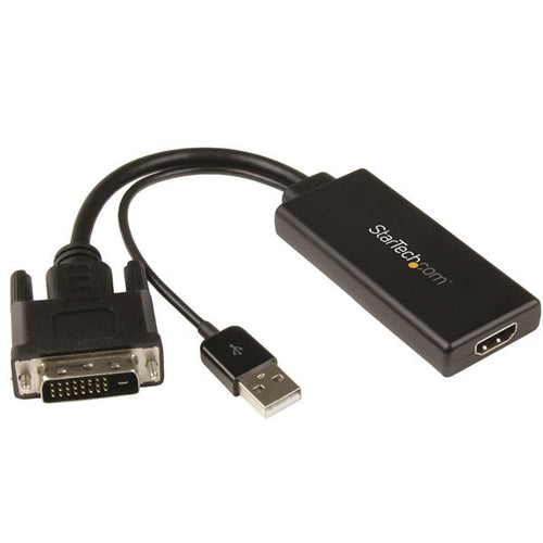 StarTech.com Adaptador de Vídeo DVI a HDMI con Alimentación USB y Audio - 1080p Adaptadores de cable de vídeo 1920 x 108