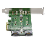 StarTech.com Tarjeta Adaptadora de 3 Puertos M.2 NGFF para SSD - Soporta 1x SSD M.2 PCIe NVMe - 2x SSD M.2 SATA III - Ad