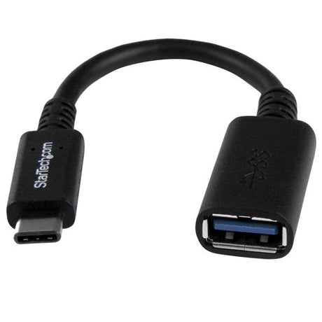 StarTech.com Cable Adaptador USB-C a USB-A - M/H - 15 cm - Certificado USB-IF, USB 3.2 Gen 1 (3.1 Gen 1), Macho/Hembra, Negro