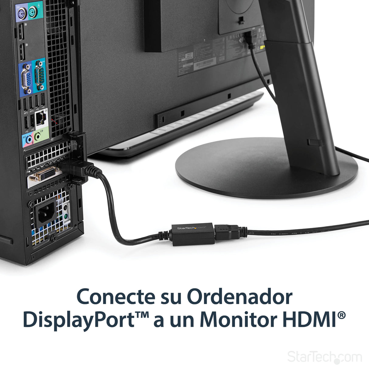 StarTech.com Adaptador Conversor de Vídeo DisplayPort a HDMI - Convertidor DP Pasivo - 1920x1200 Cable Derecho Derecho 0,21 m DisplayPort