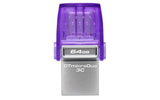 Kingston Technology 64GB DataTraveler microDuo 3C 200MB/s dual USB-A + USB-C Memoria Flash 64 GB USB Type-A / USB Type-C 3.2 Gen 1 (3.1 Gen 1) 200 MB/s