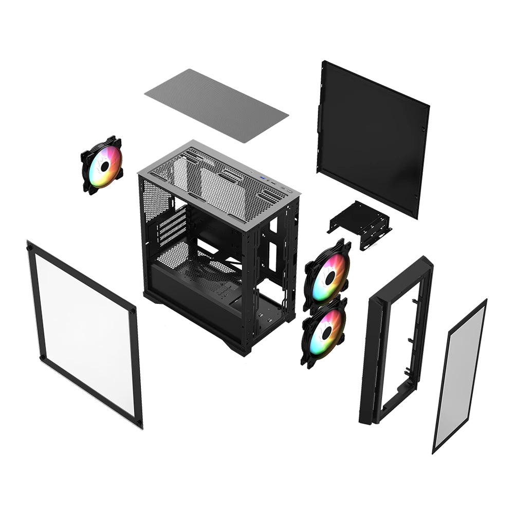 Balam Rush Carbono Crystal 4000C Mini Tower Negro
