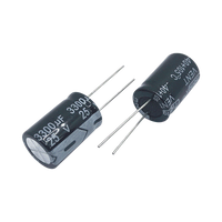 Capacitor Electrolítico de Aluminio, Radial de 3300 µFd, 25 Vcc, 105 °C, 18 x 25 mm.