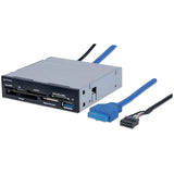 Manhattan Lector / Grabador de Multi-tarjetas lector de tarjetas 3.5 cm (3.5") 5000 Mbit/s Negro, Gris Metal, Plástico