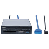 Manhattan Lector / Grabador de Multi-tarjetas lector de tarjetas 3.5 cm (3.5") 5000 Mbit/s Negro, Gris Metal, Plástico