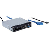 Manhattan Lector / Grabador de Multi-tarjetas lector de tarjetas 3.5 cm (3.5") 5000 Mbit/s Negro, Gris Metal, Plástico