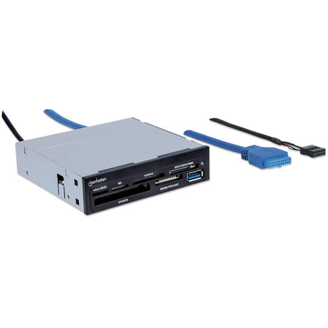 Manhattan Lector / Grabador de Multi-tarjetas lector de tarjetas 3.5 cm (3.5") 5000 Mbit/s Negro, Gris Metal, Plástico