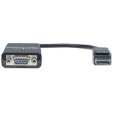 Manhattan Cable convertidor DisplayPort a VGA HD15, 15 cm, macho a hembra, activo, DP con pestaña de bloqueo, negro, garantía de por vida, equivalente a DP2VGA2 Cable Derecho Derecho Oro 0,15 m