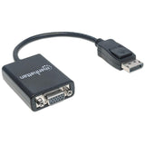 Manhattan Cable convertidor DisplayPort a VGA HD15, 15 cm, macho a hembra, activo, DP con pestaña de bloqueo, negro, garantía de por vida, equivalente a DP2VGA2 Cable Derecho Derecho Oro 0,15 m