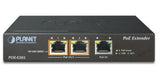 PLANET POE-E202 extensor de red Transmisor y receptor de red Negro 10, 100, 1000 Mbit/s, Completo, Semi (dúplex)