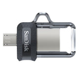 SanDisk Ultra Dual m3.0 unidad flash USB 128 GB USB Type-A / Micro-USB 3.2 Gen 1 (3.1 Gen 1) Negro, Plata, Transparente