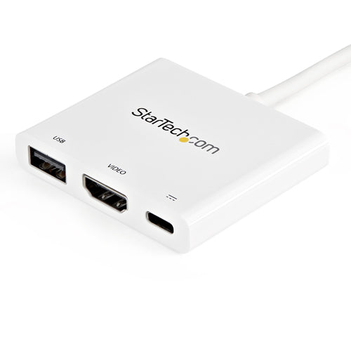 StarTech.com Adaptador Multipuertos USB-C con HDMI - Puerto USB 3.0 - PD de 60W - Blanco Bases para portátiles y replica