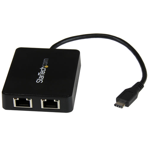 StarTech.com Adaptador de Red USB-C con Dos Puertos Ethernet Gigabit y Puerto Adicional USB (Type-A) Tarjetas de red Alá