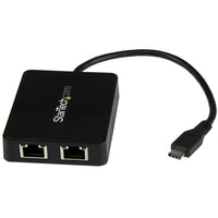 StarTech.com Adaptador de Red USB-C con Dos Puertos Ethernet Gigabit y Puerto Adicional USB (Type-A) Tarjetas de red Alá