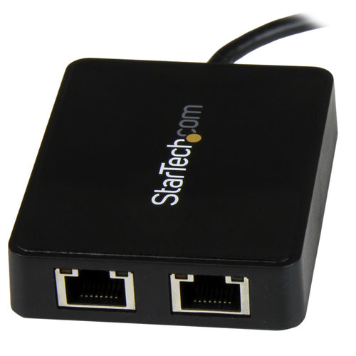 StarTech.com Adaptador de Red USB-C con Dos Puertos Ethernet Gigabit y Puerto Adicional USB (Type-A) Tarjetas de red Alá