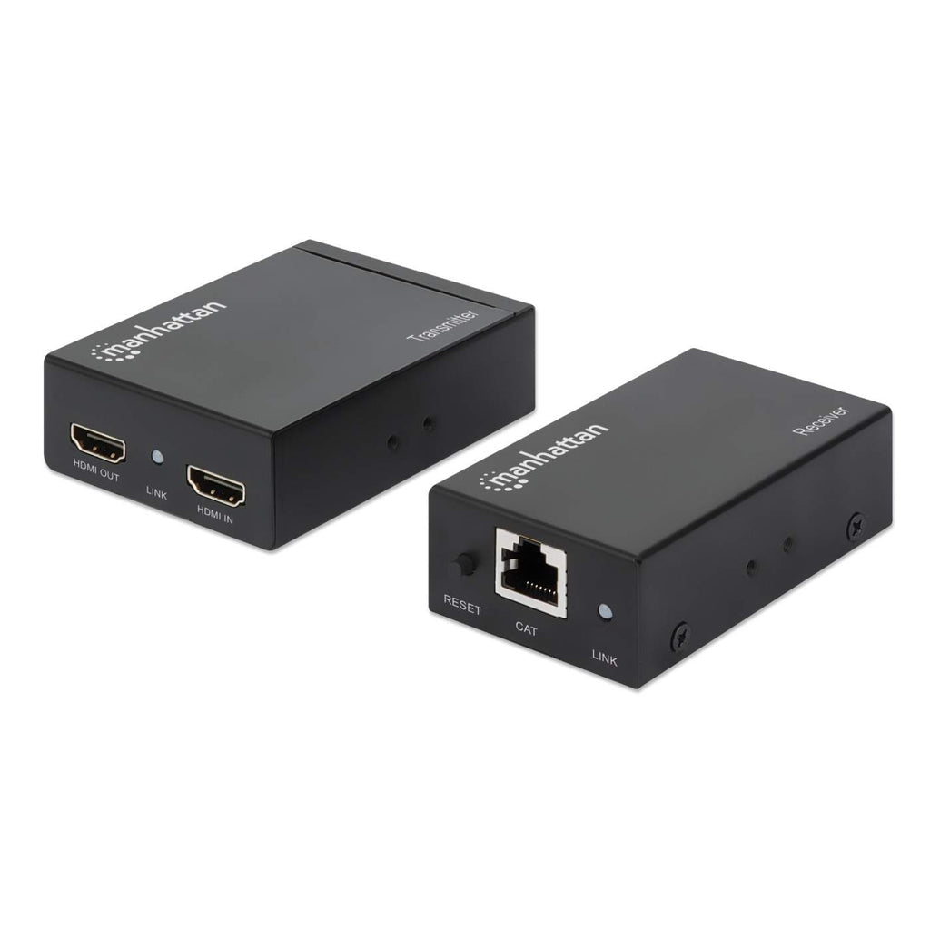 Manhattan Kit extensor HDMI 1080p por Ethernet, hasta 50 m con un solo cable Cat6, módulos transmisor y receptor, compatible con IR, garantía de 3 años audio/vídeo extendedores Transmisor y receptor de señales AV 1920 x 1200 Pixeles Cat6 100 m