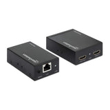 Manhattan Kit extensor de HDMI sobre Ethernet audio/vídeo extendedores Transmisor y receptor de señales AV 1920 x 1200 Pixeles Cat6 50 m