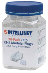PLUG INTELLINET RJ45 CAT 6 UTP SOLIDO 90 PZAS