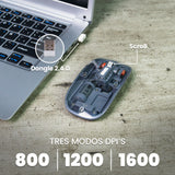Vorago MO-415 ratón Oficina mano derecha RF Wireless + Bluetooth + USB Type-A Óptico 1600 DPI