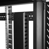 StarTech.com Gestor Organizador Vertical de Cableado con Lengüetas - 0U - 91cm Rack Panel de gestión de cables Negro Plástico, Acero 20U