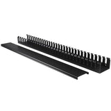 StarTech.com Gestor Organizador Vertical de Cableado con Lengüetas - 0U - 91cm Rack Panel de gestión de cables Negro Plástico, Acero 20U