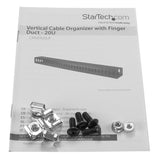 StarTech.com Gestor Organizador Vertical de Cableado con Lengüetas - 0U - 91cm Rack Panel de gestión de cables Negro Plástico, Acero 20U