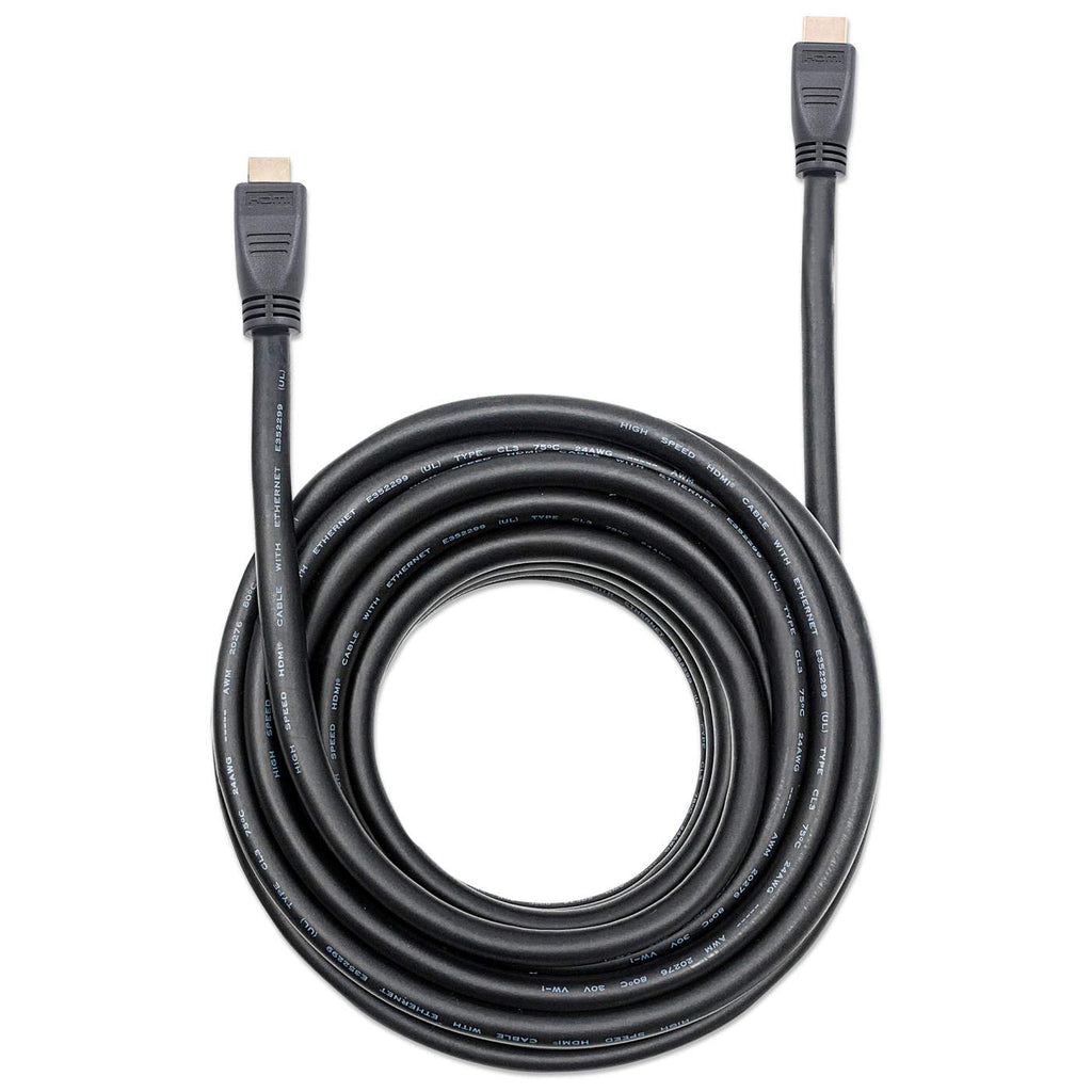 Manhattan Cable HDMI de alta velocidad con Ethernet, para pared Cable 10 m HDMI tipo A (Estándar) HDMI tipo A (Estándar)