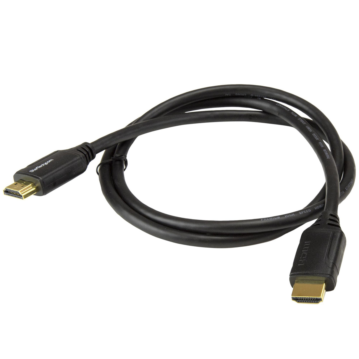StarTech.com Cable de 1m HDMI 2.0 Certificado Premium con Ethernet - HDMI de Alta Velocidad Ultra HD de 4K a 60Hz HDR10 - para Monitores o TV UHD Cable 1 m HDMI tipo A (Estándar) HDMI tipo A (Estándar) Macho