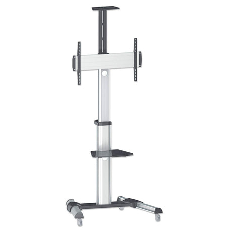Manhattan Soporte para TV, de piso, tipo carrito, de alumino, con inclinación, pantallas planas de 37" a 70" de máximo 50 kg Monitor Negro