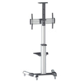 Manhattan Soporte para TV, de piso, tipo carrito, de alumino, con inclinación, pantallas planas de 37" a 70" de máximo 50 kg Monitor Negro