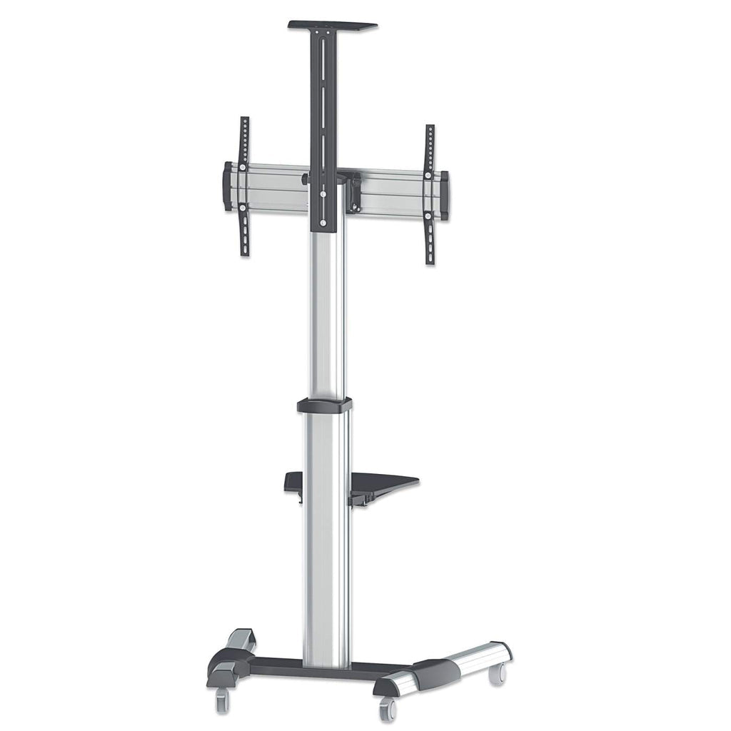Manhattan Soporte para TV, de piso, tipo carrito, de alumino, con inclinación, pantallas planas de 37" a 70" de máximo 50 kg Monitor Negro