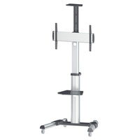 Manhattan Soporte para TV, de piso, tipo carrito, de alumino, con inclinación, pantallas planas de 37" a 70" de máximo 50 kg Monitor Negro