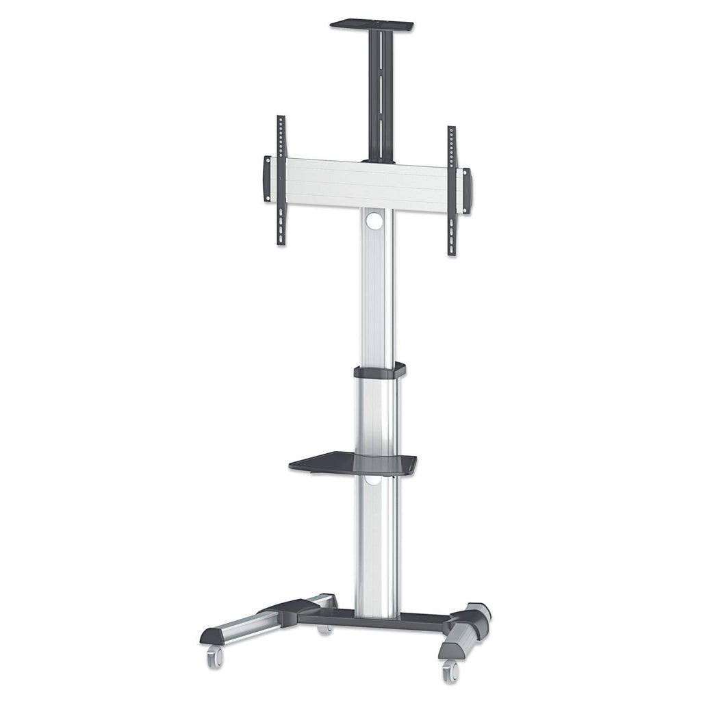 Manhattan Soporte para TV, de piso, tipo carrito, de alumino, con inclinación, pantallas planas de 37" a 70" de máximo 50 kg Monitor Negro