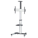 Manhattan Soporte para TV, de piso, tipo carrito, de alumino, con inclinación, pantallas planas de 37" a 70" de máximo 50 kg Monitor Negro