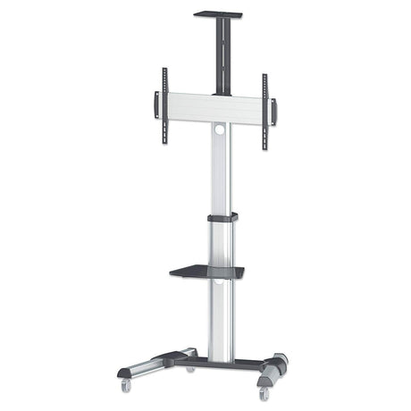 Manhattan Soporte para TV, de piso, tipo carrito, de alumino, con inclinación, pantallas planas de 37" a 70" de máximo 50 kg Monitor Negro